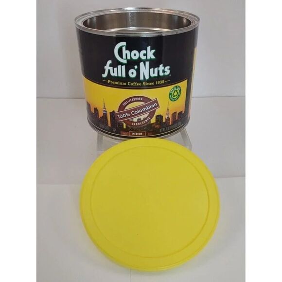 Chock Full o’ Nuts New York Roast Coffee STEEL Can EMPTY 23 oz - Picture 2 of 7